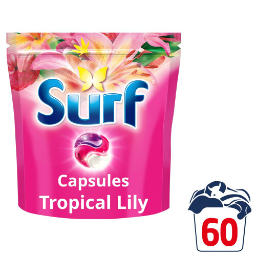 Surf Surf Tropical Lily 3 in 1 Laundry Capsules 60 Washes 1