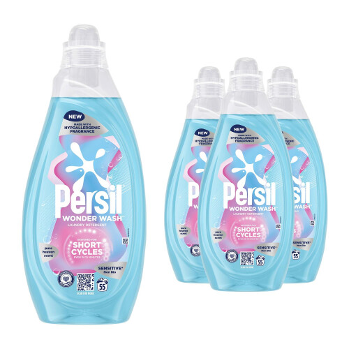 Persil Persil Non-Bio Liquid Laundry Detergent Sensitive 55W 1.485 L, 4 Pk