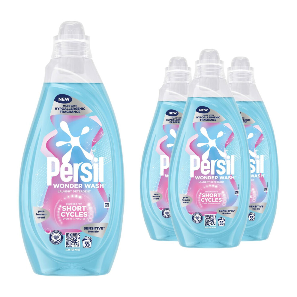 Persil Non-Bio Liquid Laundry Detergent Sensitive 55W 1.485 L, 4 Pk