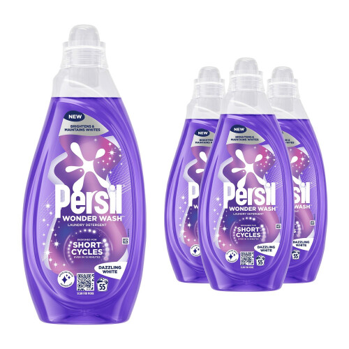 Persil Persil Liquid Laundry Detergent Dazzling White 55W 1.485 Litre, 4Pk