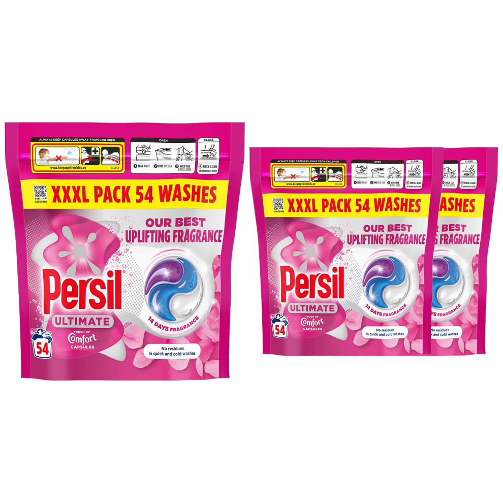 Persil Ultimate Washing Capsules Touch of Comfort 54 Washes, 3 Pack