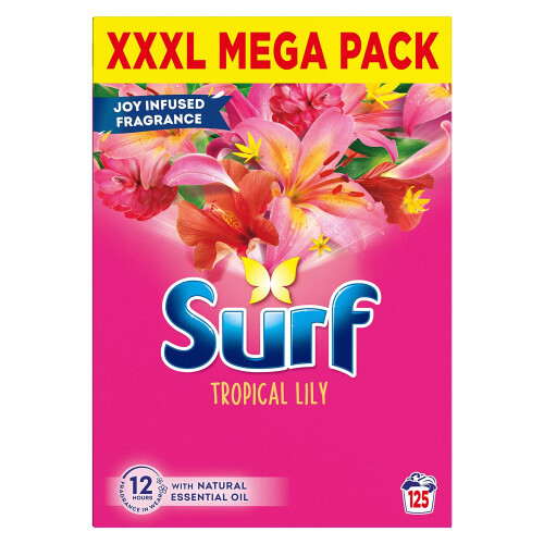 Surf XXXL Mega Pack Tropical Lily Laundry Washing Powder 125 W,6.25 kg
