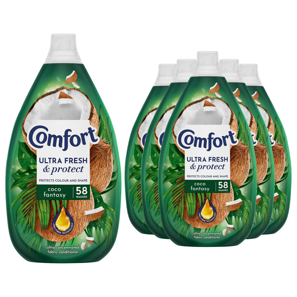 Comfort Ultra Fresh And Protect Coco Fantasy Fabric Conditioner 58 Washes 870Ml 6 Pack - Image 2