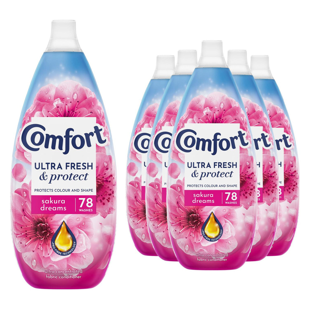 Comfort Ultra Fresh Fabric Conditioner Sakura Dreams, 78W 1.17L, 6 Pk - Image 2