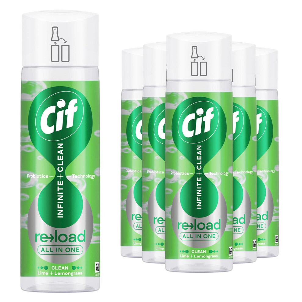 Cif Infinite Clean Cleaner Reload Lime & Lemongrass, 6 Pk of 280ml