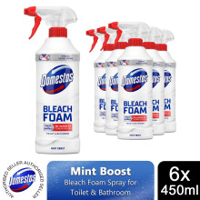 Domestos Mint Boost Bleach Foam Spray 450ml, 6 Pack