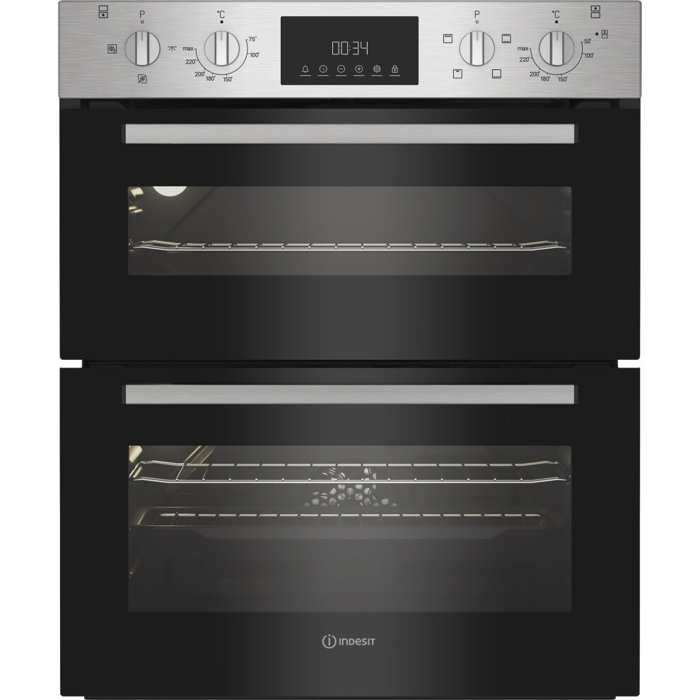 Indesit Built Under Electric Double Oven - Stainless Steel - A/A Rated