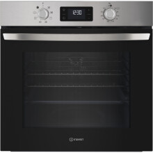 Indesit Turn&Go Built-In Electric Single Oven, Stainless Steel – A Rated, 100+ Programs, Click&Clean Door, Tilting Grill