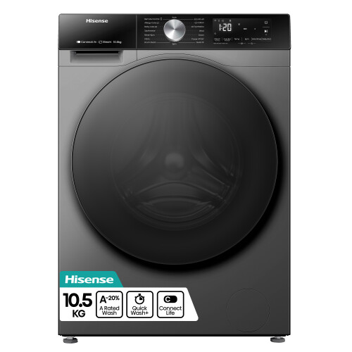Hisense 3S Series WF3S1043BT3 10.5kg Washing Machine with 1400 rpm - Titanium - A Rated