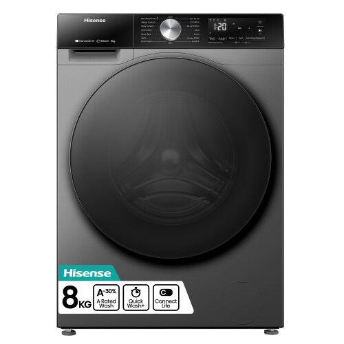 Hisense 3S Series WF3S8043BT3 8kg Washing Machine with 1400 rpm - Titanium - A Rated