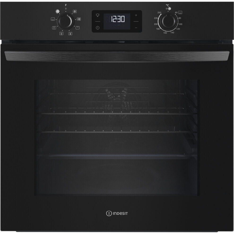 Indesit Turn&Go Built In Electric Single Oven - Black - A Rated