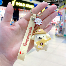 (PomPomPurin)Hello Kitty Cinnamoroll Schlüsselanhänger Sanrio Anhänger Puppe Tasche Zubehör Silikon