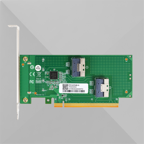 Κάρτα προσαρμογέα PCIe X16 διπλού καναλιού σε 2x SlimSAS SFF-8654 8i 1