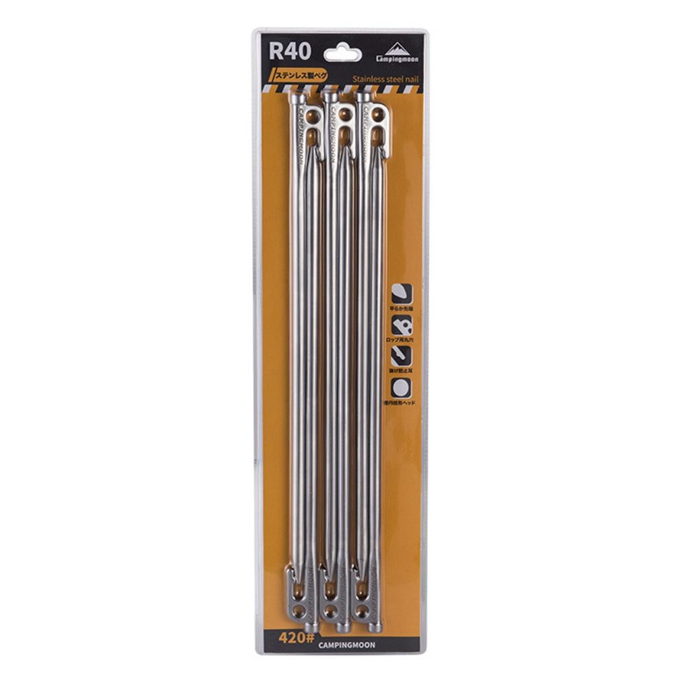 Picchetti Per Tende In Acciaio Per Impieghi Gravosi Campingmoon Con Gancio R40-6