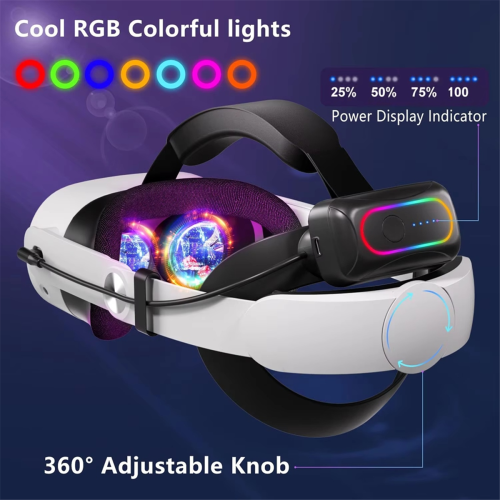For Oculus Quest 3/3s Elite Headwear 10000mAh External Battery 2