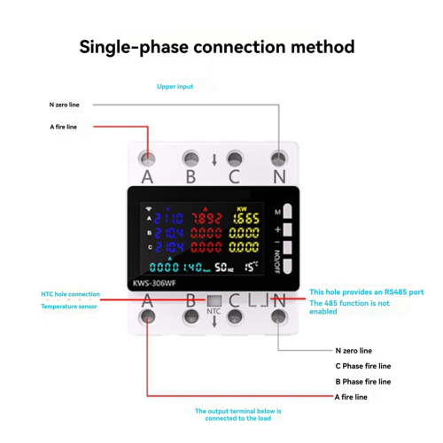 KWS-306WF WiFi Smart Power Meter Spannung Schutz Schalter Strom 2