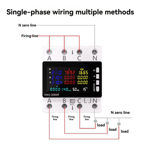 KWS-306WF WiFi Smart Power Meter Spannung Schutz Schalter Strom