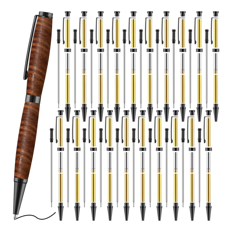 20pcs 7mm Slim Pen Set with Refills Wood Rotary Pen Kit C