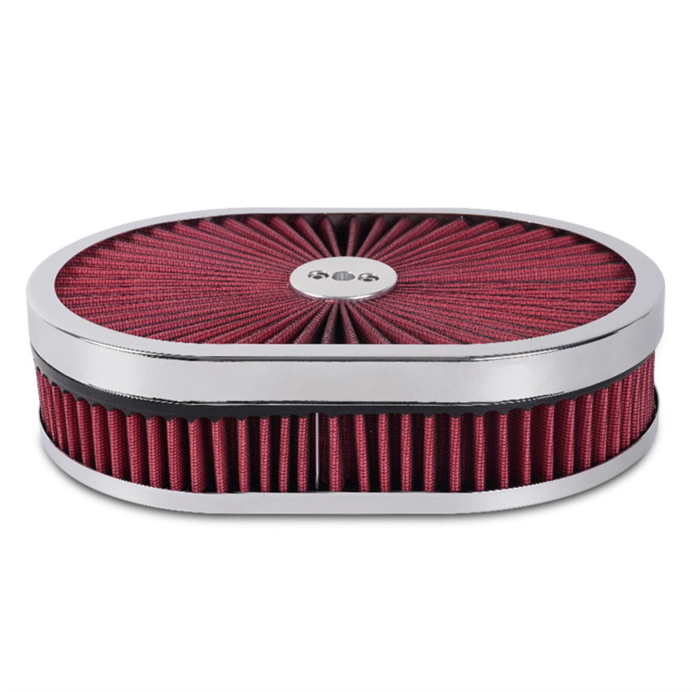 Car Oval Air Cleaner Filter For 5-1/8Inch Interface Neck Red 4853307592220