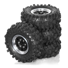 Lot de 4 pneus Beadlock pour voiture sur chenilles RC 1/18 et 1/24, noir