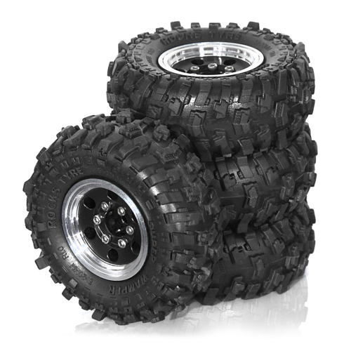 Set di 4 ruote Beadlock per auto cingolate RC da 1/18 e 1/24, colore nero