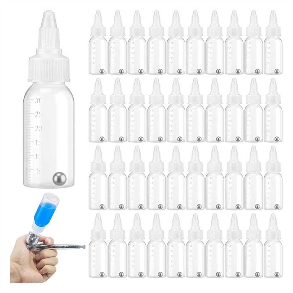 50Pcs Airbrush Paint Bottles 30Ml Empty Airbrush Bottles Jars Paint 4853307504476