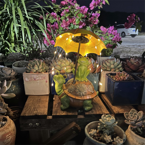Wowlela Statua da Giardino a Forma di Rana, Rana Statua Solare
