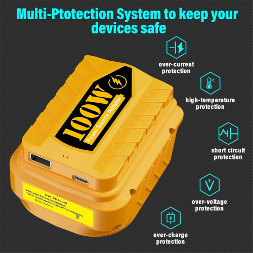 PD100W USB-opladeradapter voor Dewalt 20V 60V-accu 2