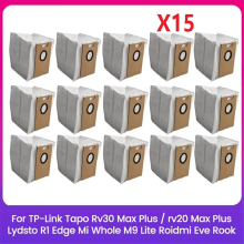 15 stuks stofzakken voor TP-Link Tapo RV30/RV20/MiWhole M9 Lite stofzuigers