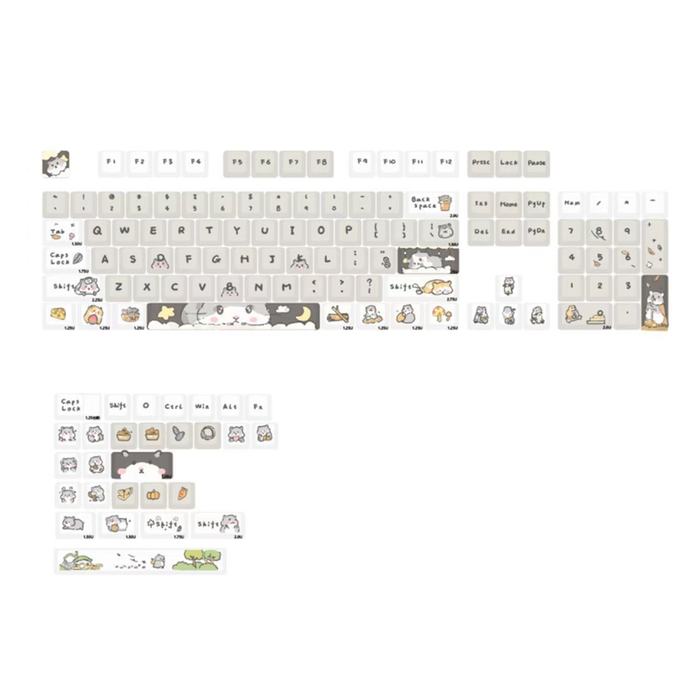 132 Keys Cute Mouse Theme Keycaps Xda Profile Key Caps English 4853307519944
