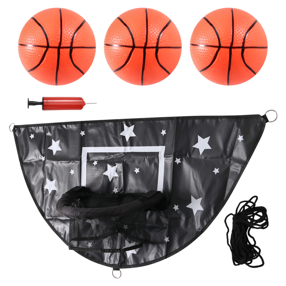 Set Di Canestro Da Basket Con Trampolino Per Bambini, Impermeabile, Nero
