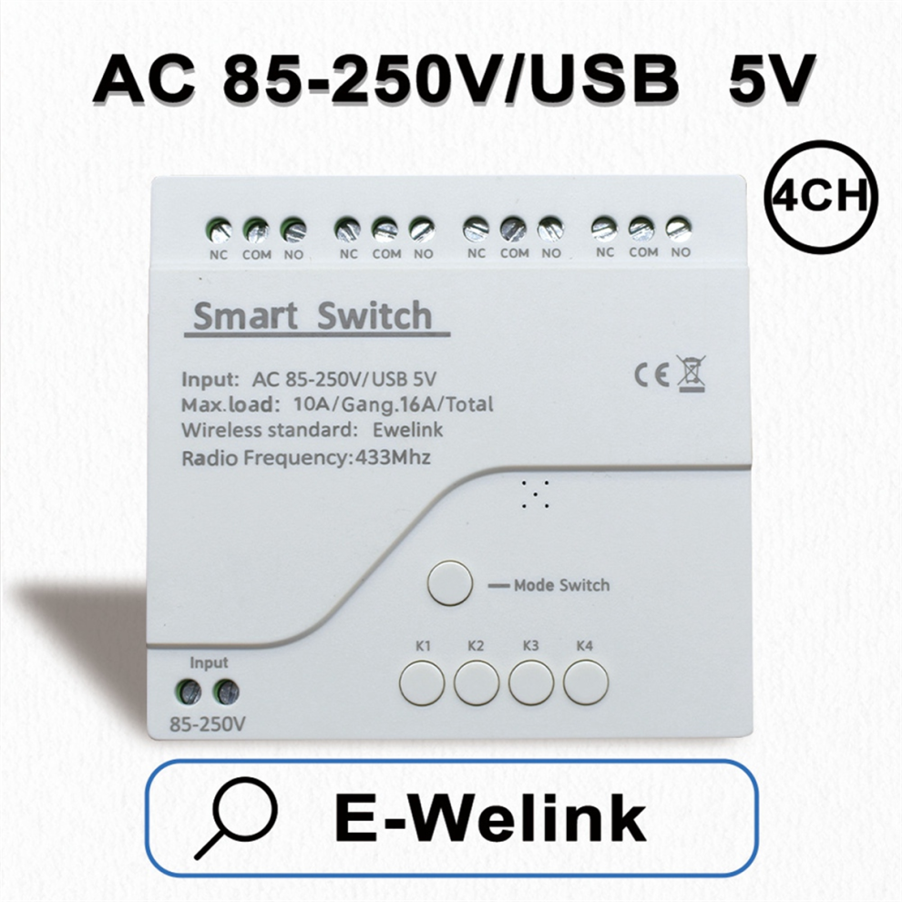 Ewelink 4Ch Ac 85-250V Wifi Switch Module 4853307528977