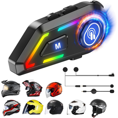 Alto-falantes Bluetooth para capacete de motocicleta com 2 microfones 2
