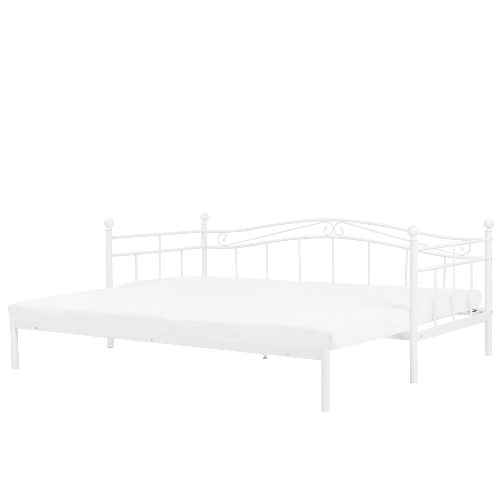 Trundle Bed Metal TULLE 80 x 200 cm (EU Small Single) White