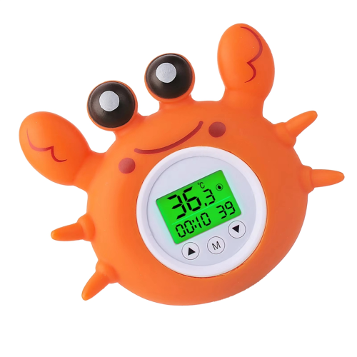 Kids Bath Thermometer with Room Temperature Tri-Color Backlit Display