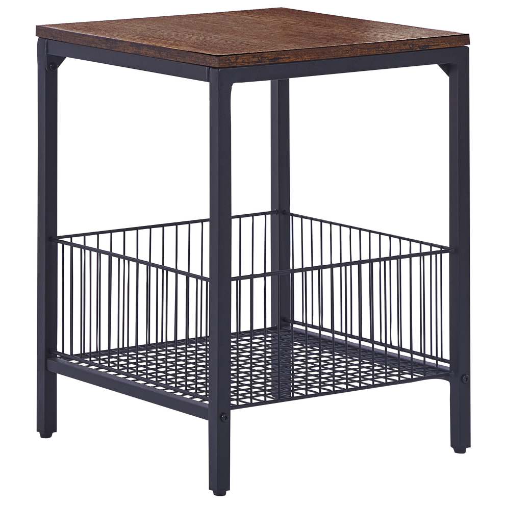 Side Table Dark Wood with Black KENNER