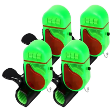 Alarme de mordida de pesca com luz LED, alarme de mordida de peixe com som de mordida 4 peças