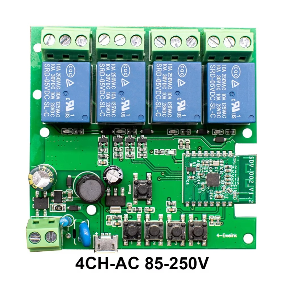 Ewelink Ac 85-250V Usb 5V Wifi Relay Switch 4 Channel Smart Module 4853307532844