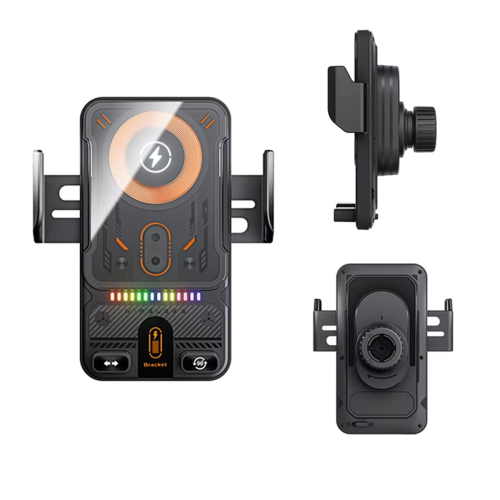 Supporto per telefono da auto wireless con ricarica rapida wireless da 15 W per iPhone B 2