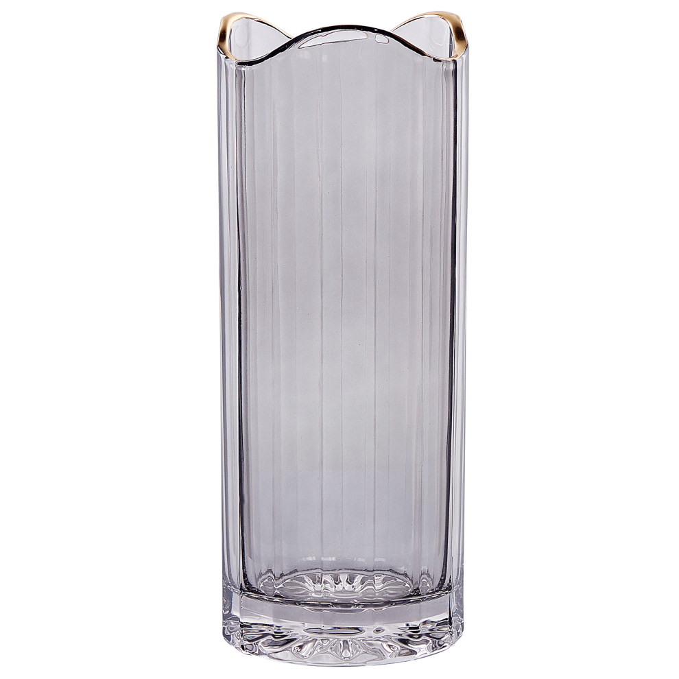 Flower Vase PERDIKI Glass 30 cm Grey