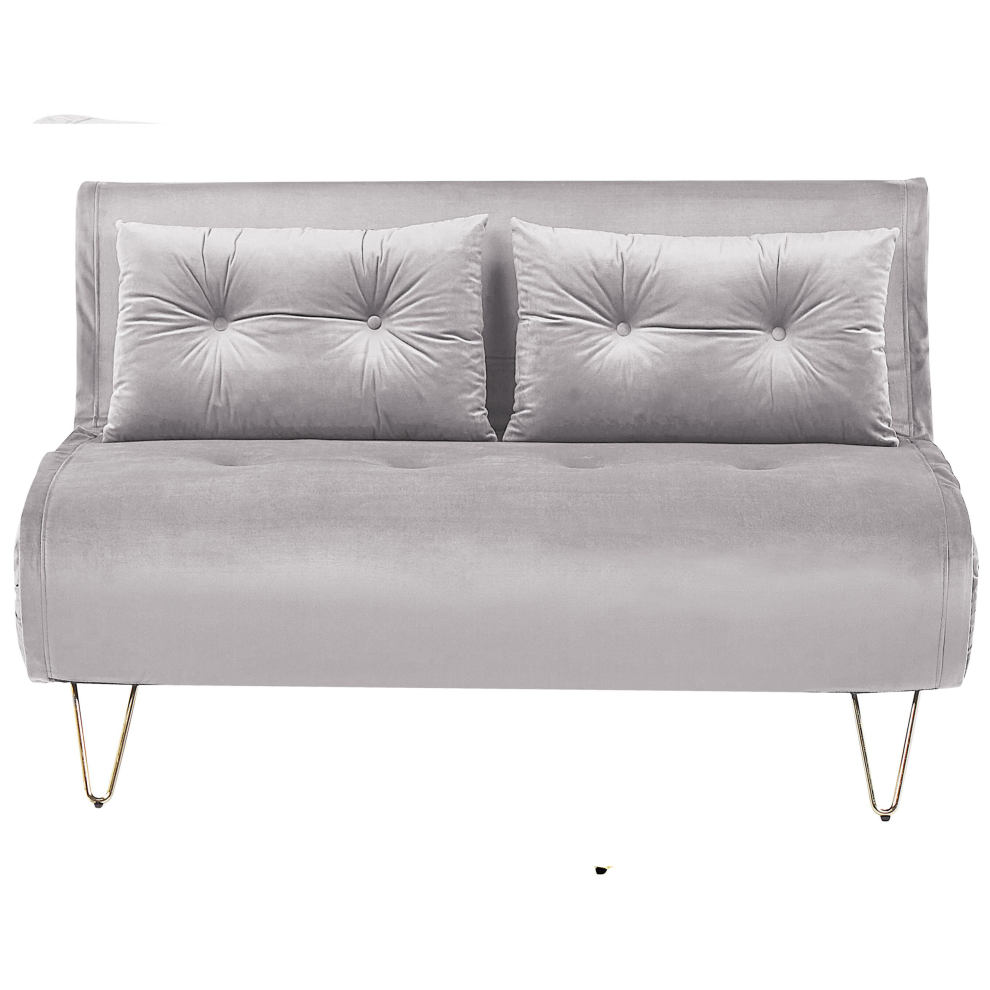 Sofa Bed VESTFOLD Velvet Grey 2 Seater