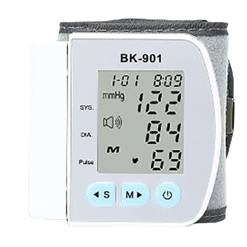LCD Wrist Blood Pressure Monitor with Voice Broadcast & Heart Rate