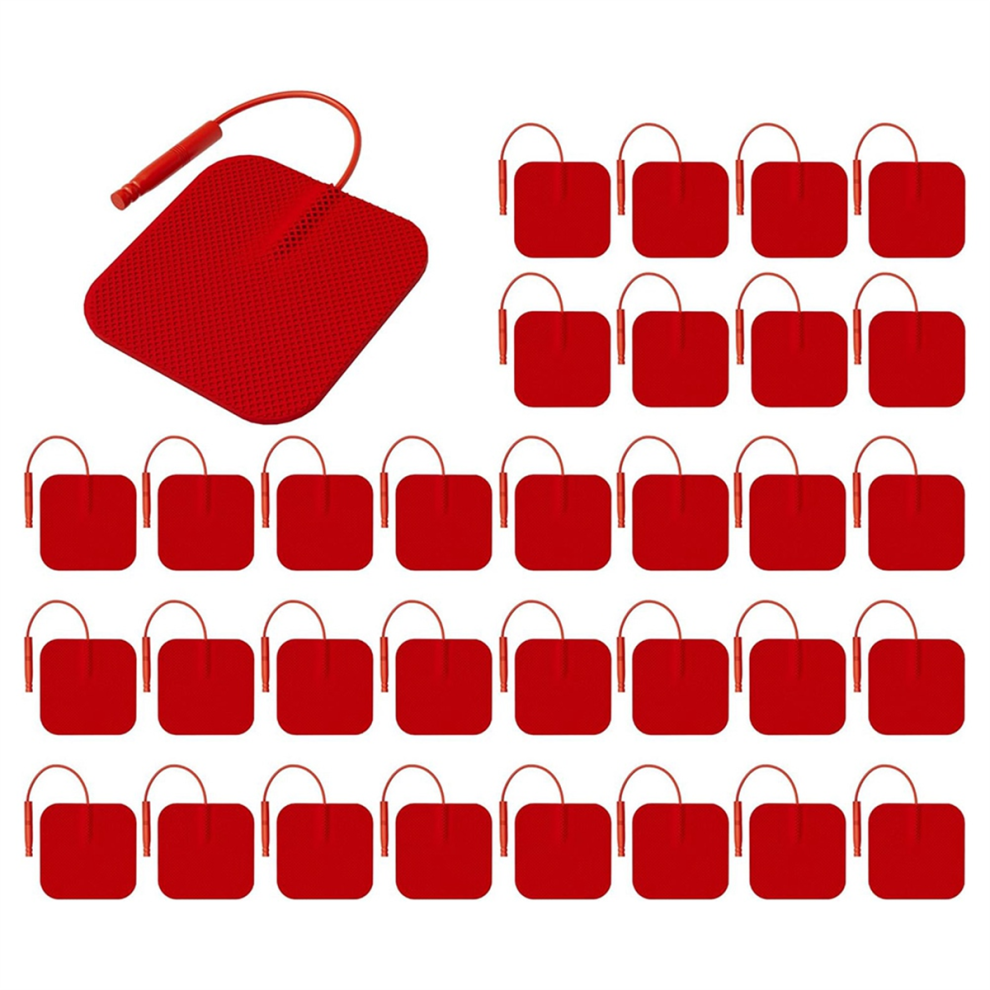 TENS Unit Replacement Pads, Reusable Latex-Free Electrodes Pads Red