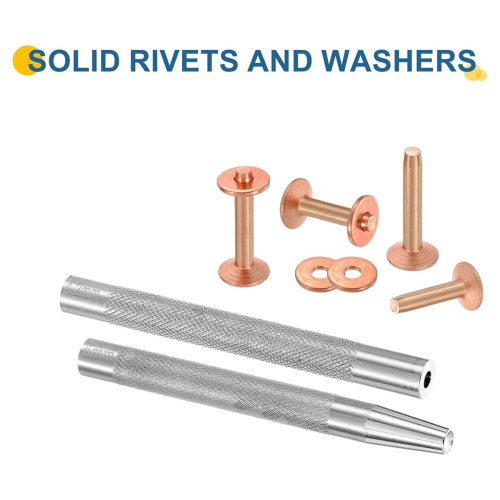 20Set Copper Rivets and Burrs, Solid Leather Copper Rivet Fastener 1