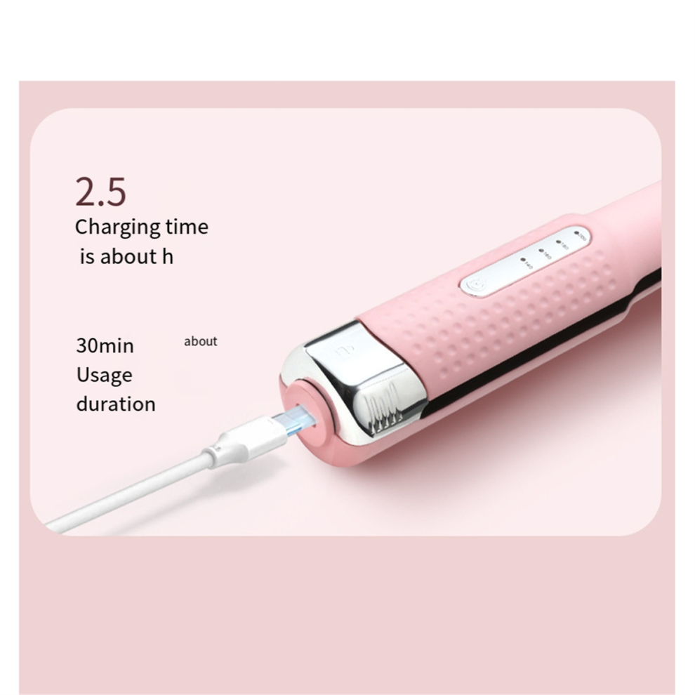 Pink Wireless Hair Straightener Curling Iron Dual-Purpose Shaping
