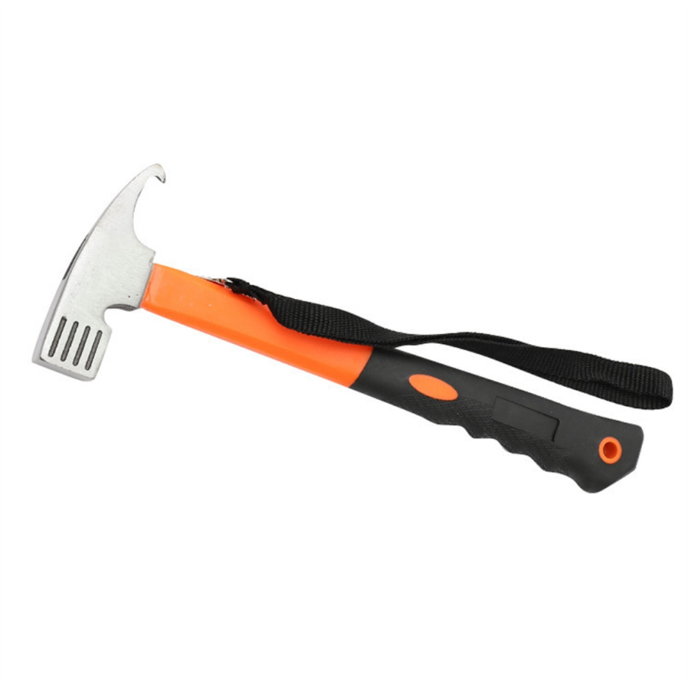 Auvent de tente de camping en plein air, marteau, équipement de camping orange