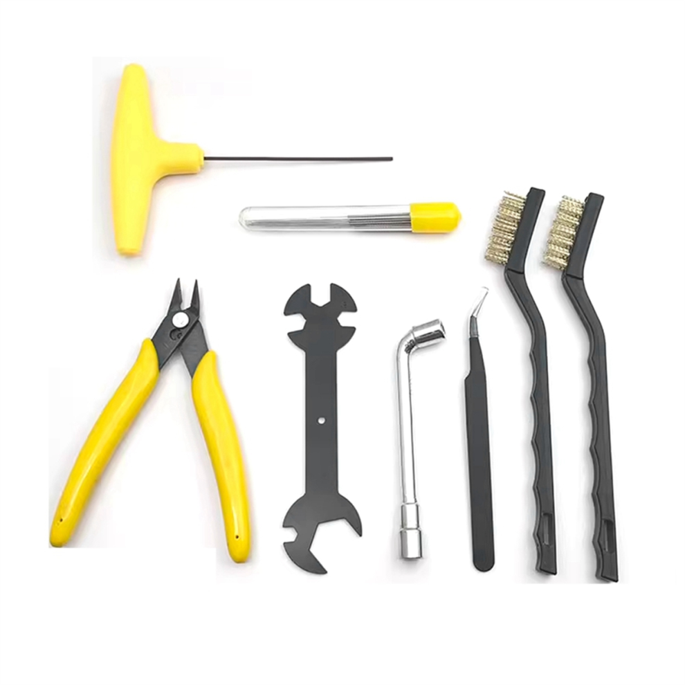 3D Printer Nozzle Cleaning Tool Kit With Cleaning Needle Brush Yellow 4853307548531