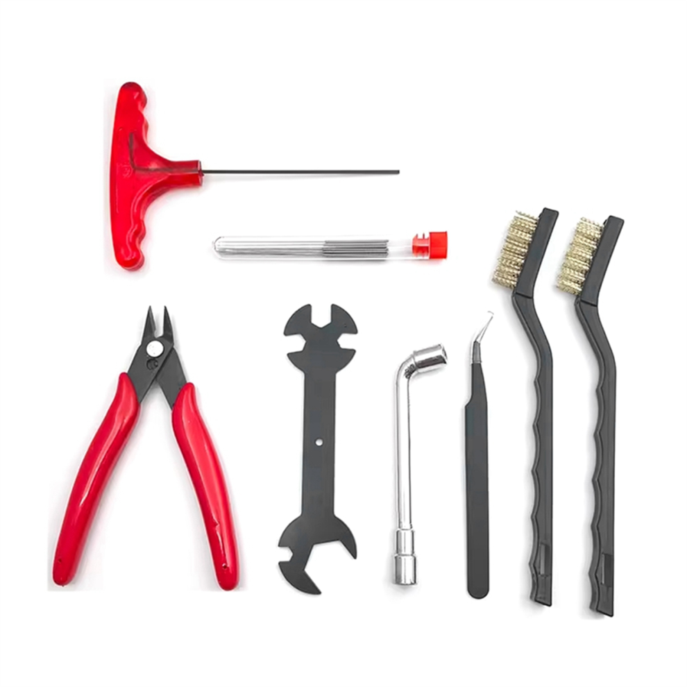 3D Printer Nozzle Cleaning Tool Kit With Cleaning Needle Brush Red 4853307548548