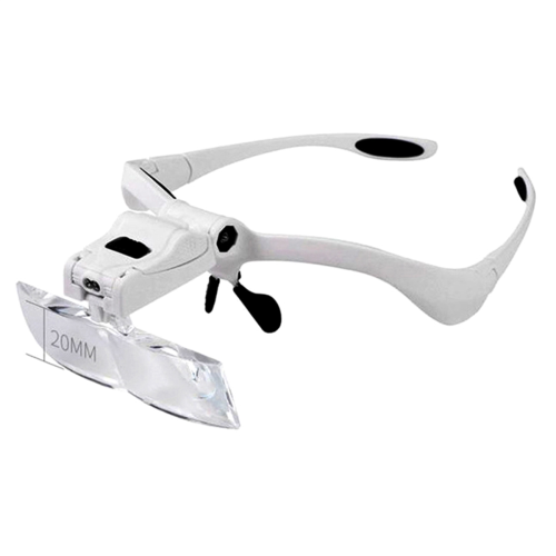 Lupa de cabeça iluminada por LED com 5 lentes intercambiáveis 2