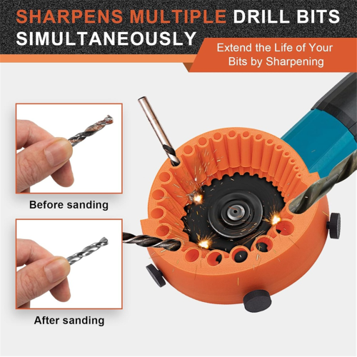 Drill Bit Sharpener 1/16 inch -1/2 inch for All Bits, Grinder-Powered 2